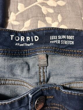torrid Blue Luxe Slim Boot Super Stretch Jeans 26s